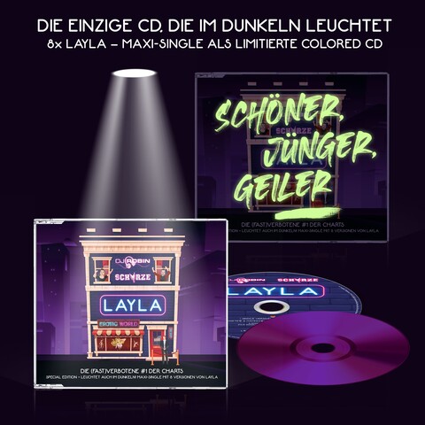 Layla von DJ Robin & Schürze - Ltd. Edition Maxi CD (Leuchtet Nachts) jetzt im Ich find Schlager toll Store