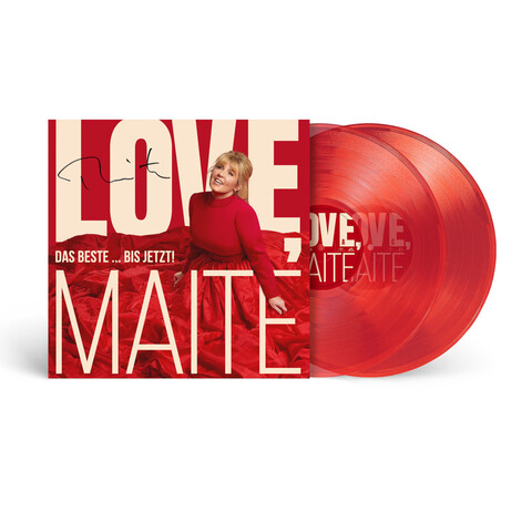 Love, Maite - Das Beste ... bis jetzt! von Maite Kelly - Handsignierte Exklusive Transparent Rote 2LP jetzt im Ich find Schlager toll Store