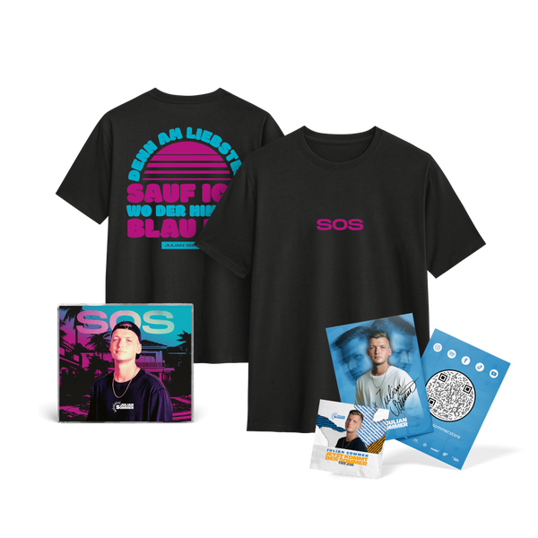 Julian Sommer - SOS (CD + T-Shirt Schwarz + Signierte Karte + Sticker)