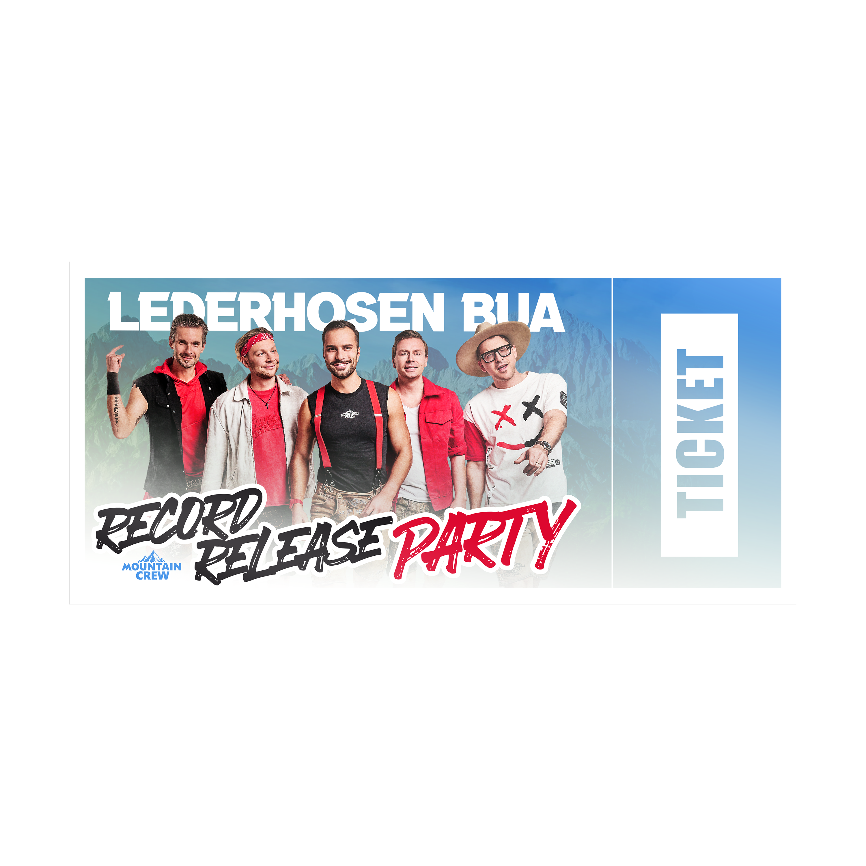 Mountain Crew Lederhosen Bua Signierte Jewelcase CD + Album Release Konzert Ticket Stockerau (Hardticket) 450604